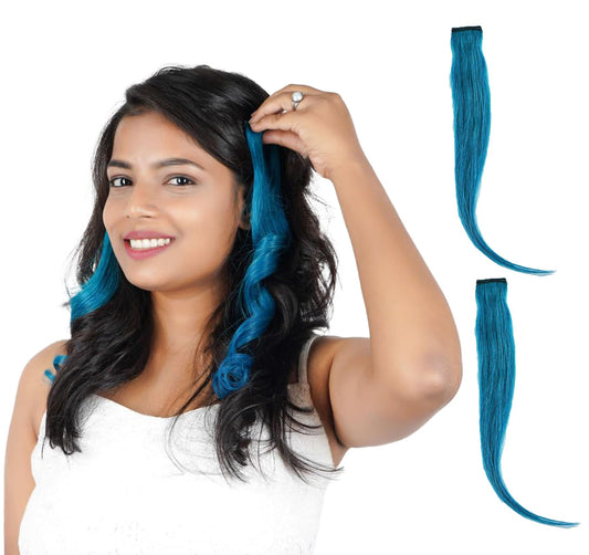 Tealblue Coloured Funky Highlights