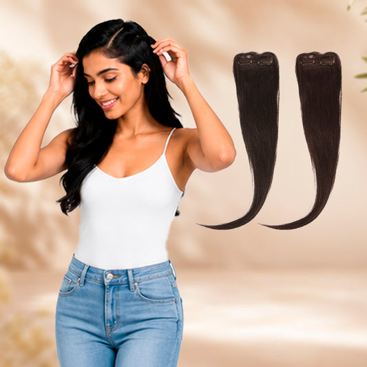 2 Clip Invisible Side Patch Hair Extension (Pack Of 2)