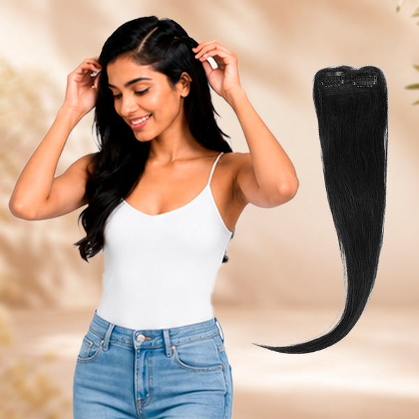 2 Clip Invisible Side Patch Hair Extension