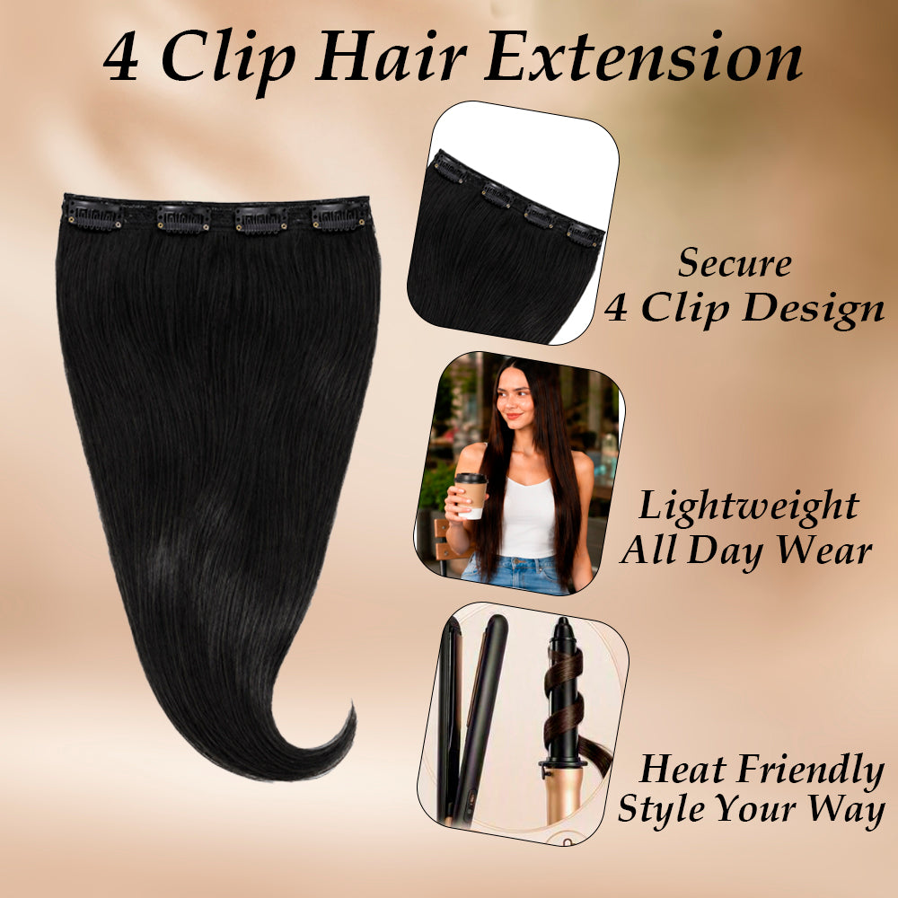 4 Clip-In Natural Human Hair Extension