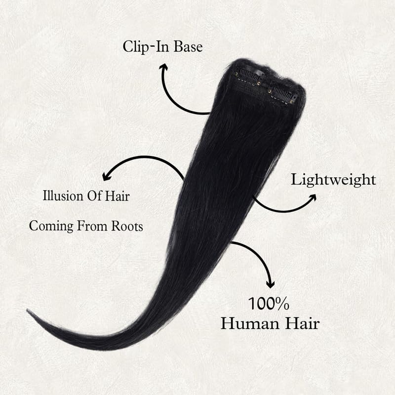 2 Clip Invisible Side Patch Hair Extension (Pack Of 2)