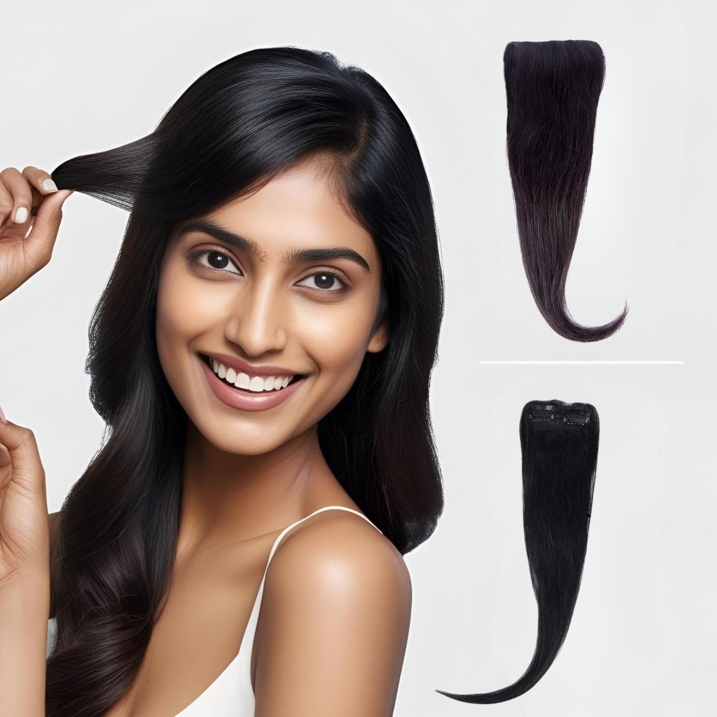 2 Clip Invisible Side Patch Hair Extension