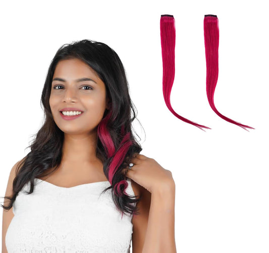 Dark Pink Coloured Funky Highlights