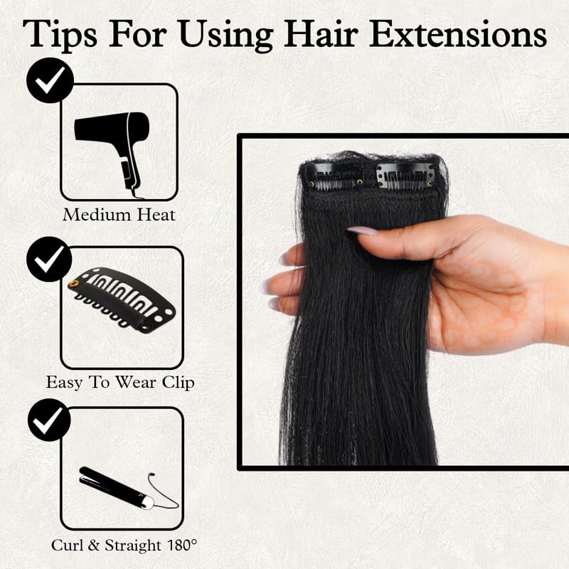 1 Clip Invisible Side Patch Hair Extension