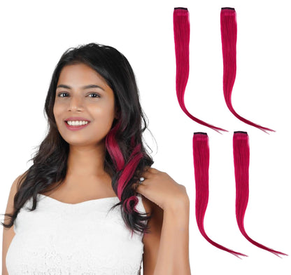 Dark Pink Coloured Funky Highlights