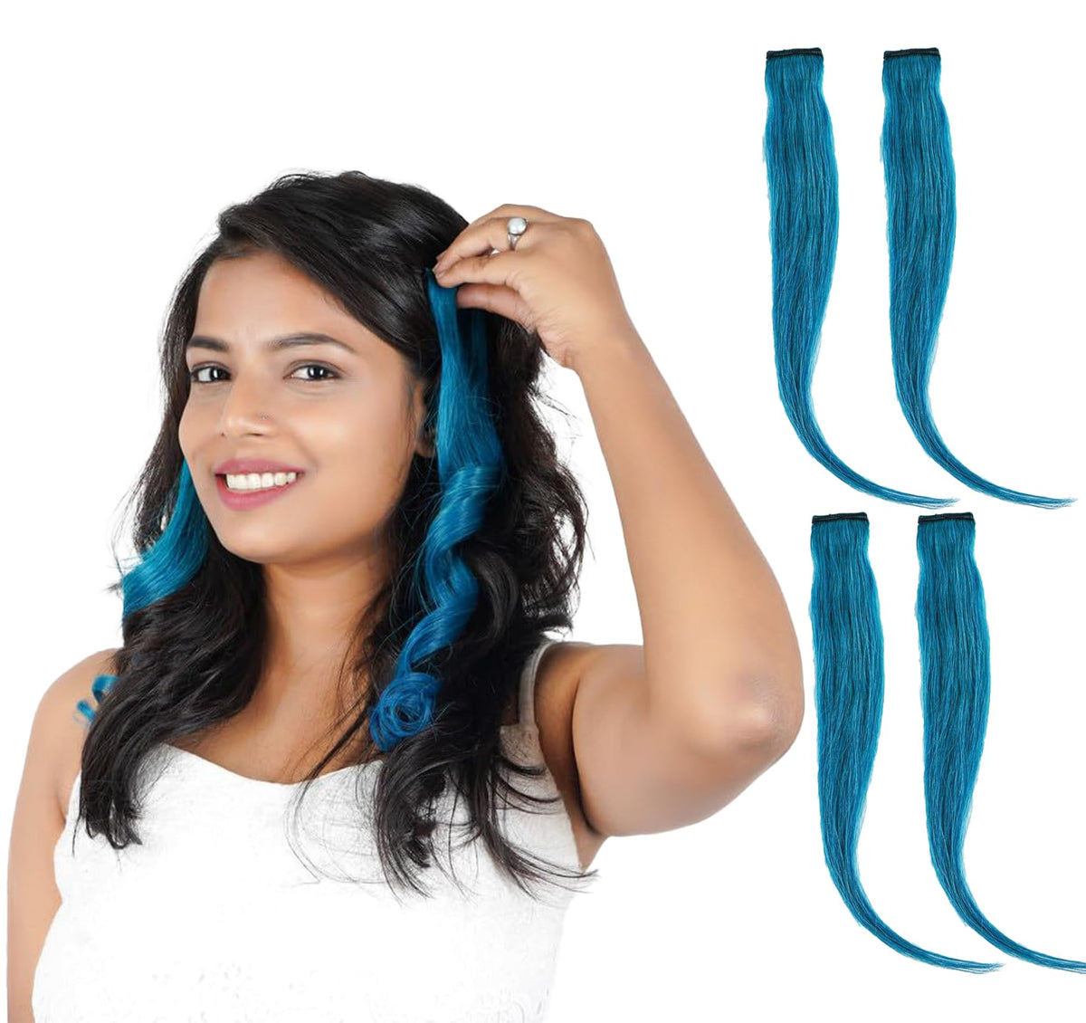 Tealblue Coloured Funky Highlights