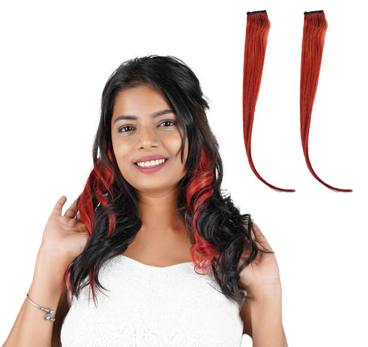 Burgundy Red Coloured Funky Highlights