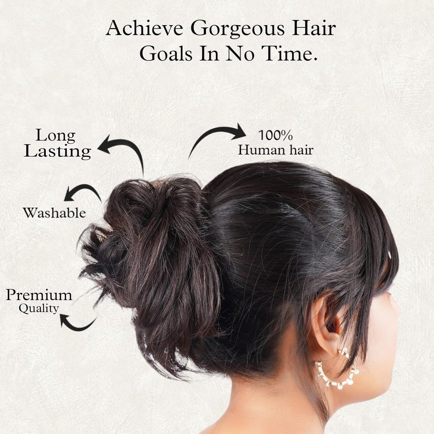 Women Human Hair Messy Bun
