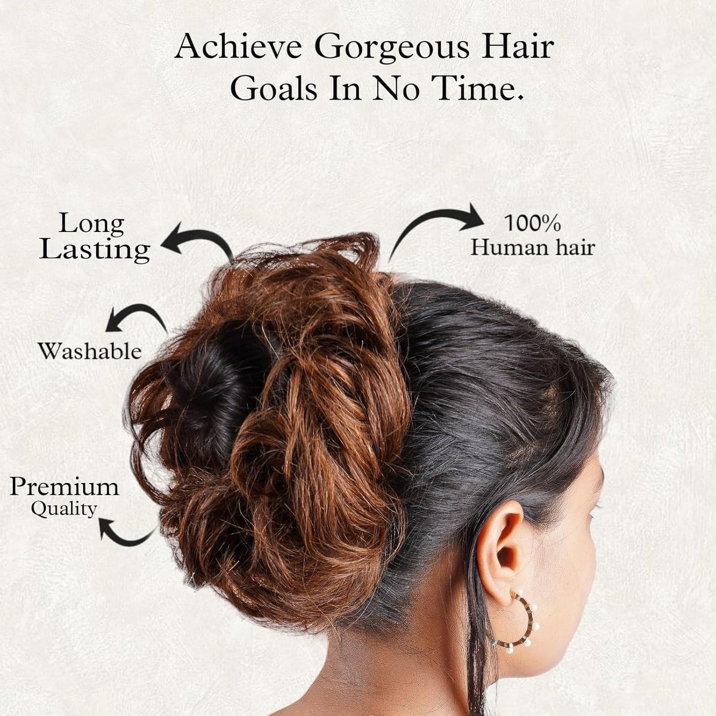 Women Human Hair Messy Bun