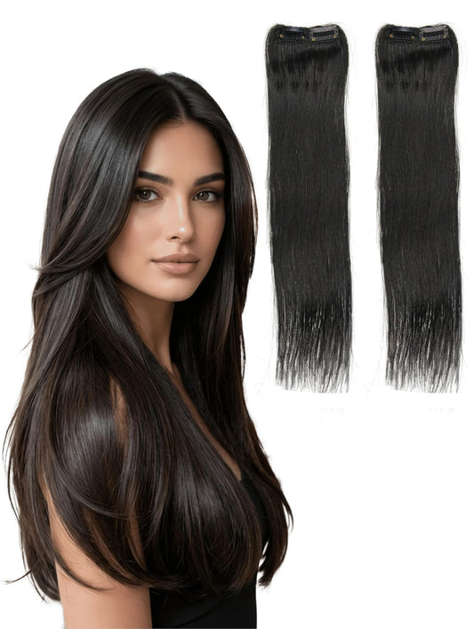 2 Clip Invisible Side Patch Hair Extension (Pack Of 2)