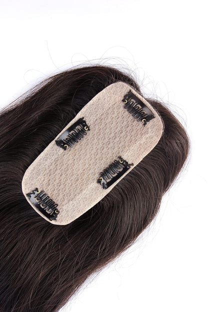 Silk Base Clip-In Invisible Hairpiece Topper