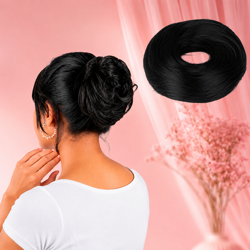 Women Human Hair Messy Bun
