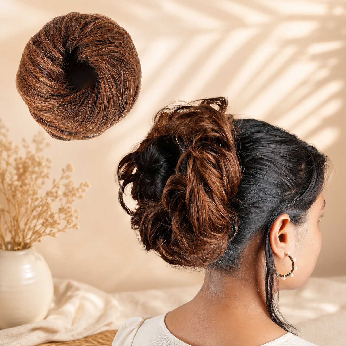 Women Human Hair Messy Bun