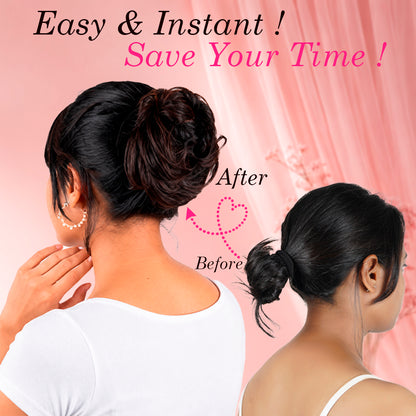 Women Human Hair Messy Bun