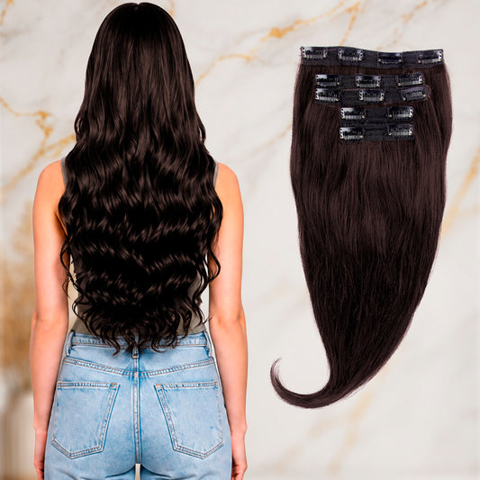 Set of 5 Clip In Hair Extension-4 Clip (1pc), 3 Clip (2pc), 2 Clip (2pc)