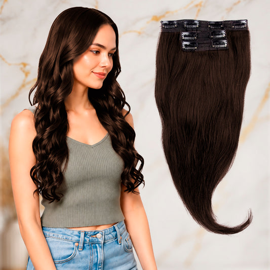 Set of 3 Clip In Hair Extension-4 Clip (1pc), 2 Clip (2pc)