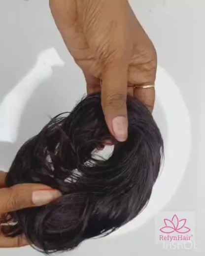 Women Human Hair Messy Bun